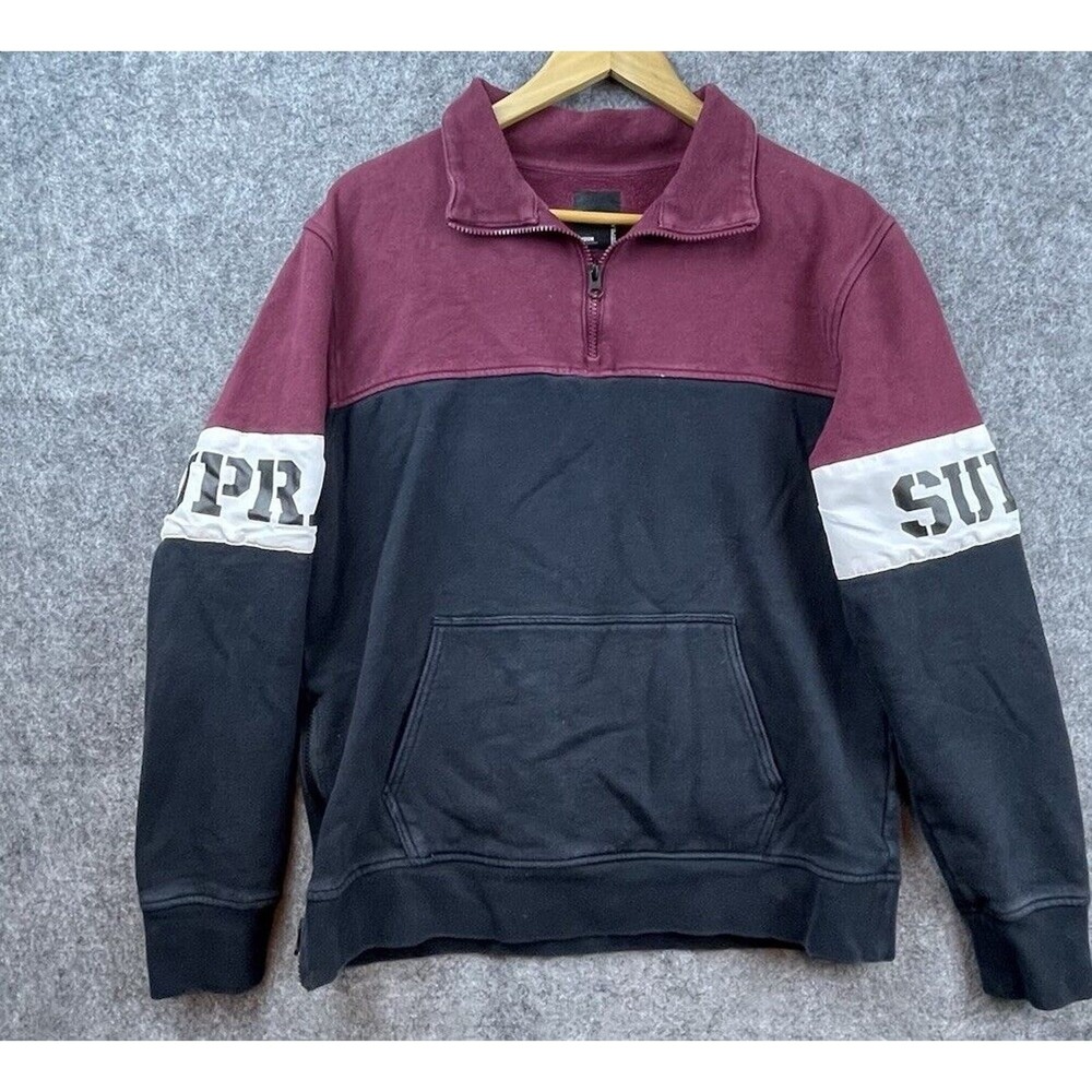 Supra Sweatshirt Mens Medium Color Block Arm Spellout Logo